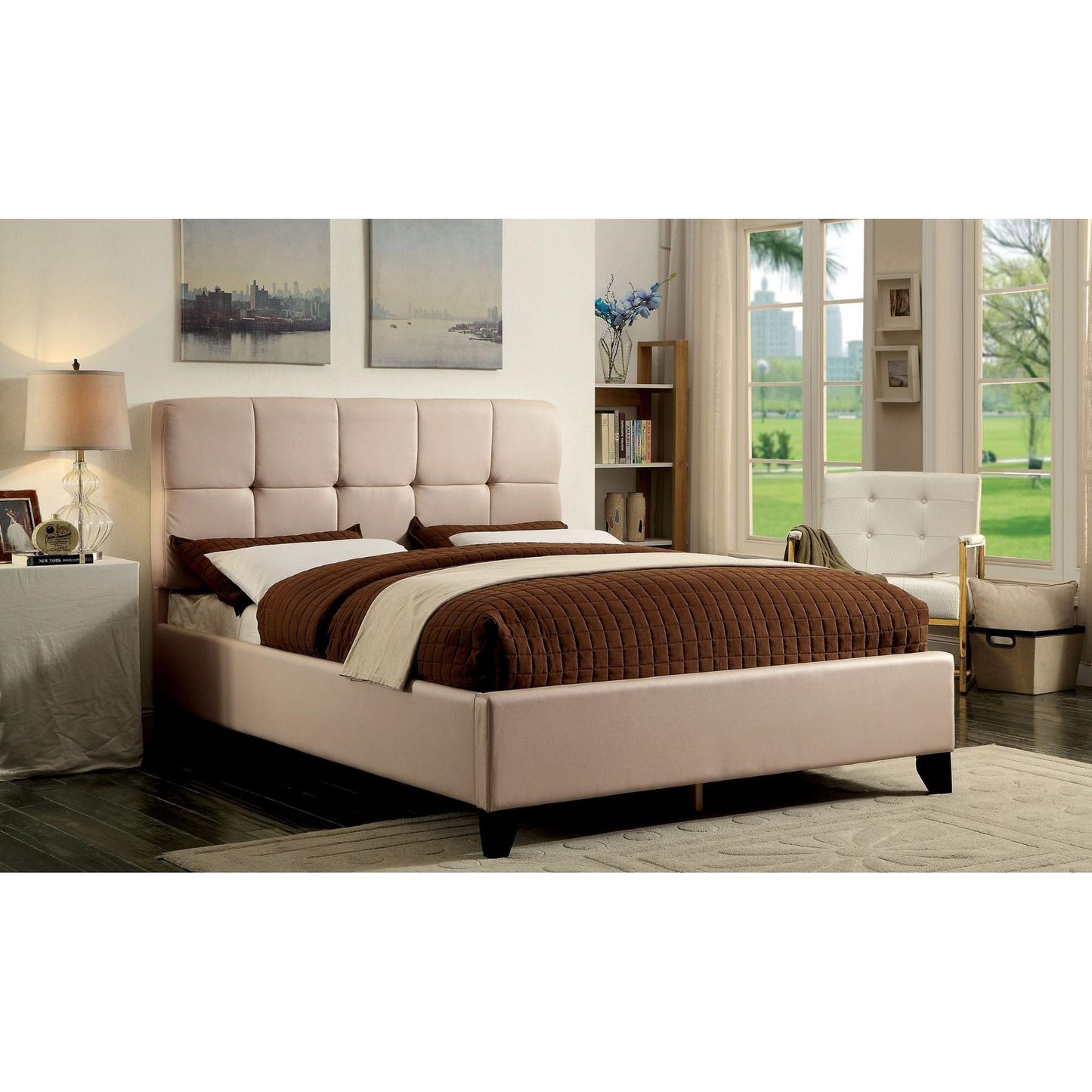 Furniture of America Cressida King Upholstered Panel Bed CM7725BG-EK-BED IMAGE 6