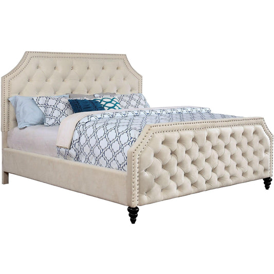 Furniture of America Claudine Queen Upholstered Panel Bed CM7675Q-BED IMAGE 1