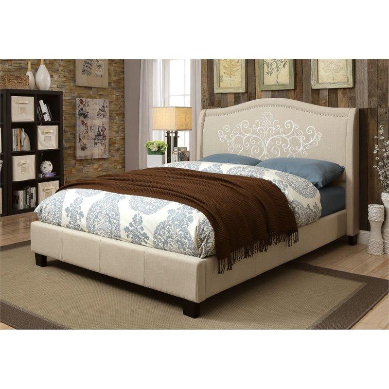 Furniture of America Karissa Full Upholstered Panel Bed CM7698F-BED IMAGE 4