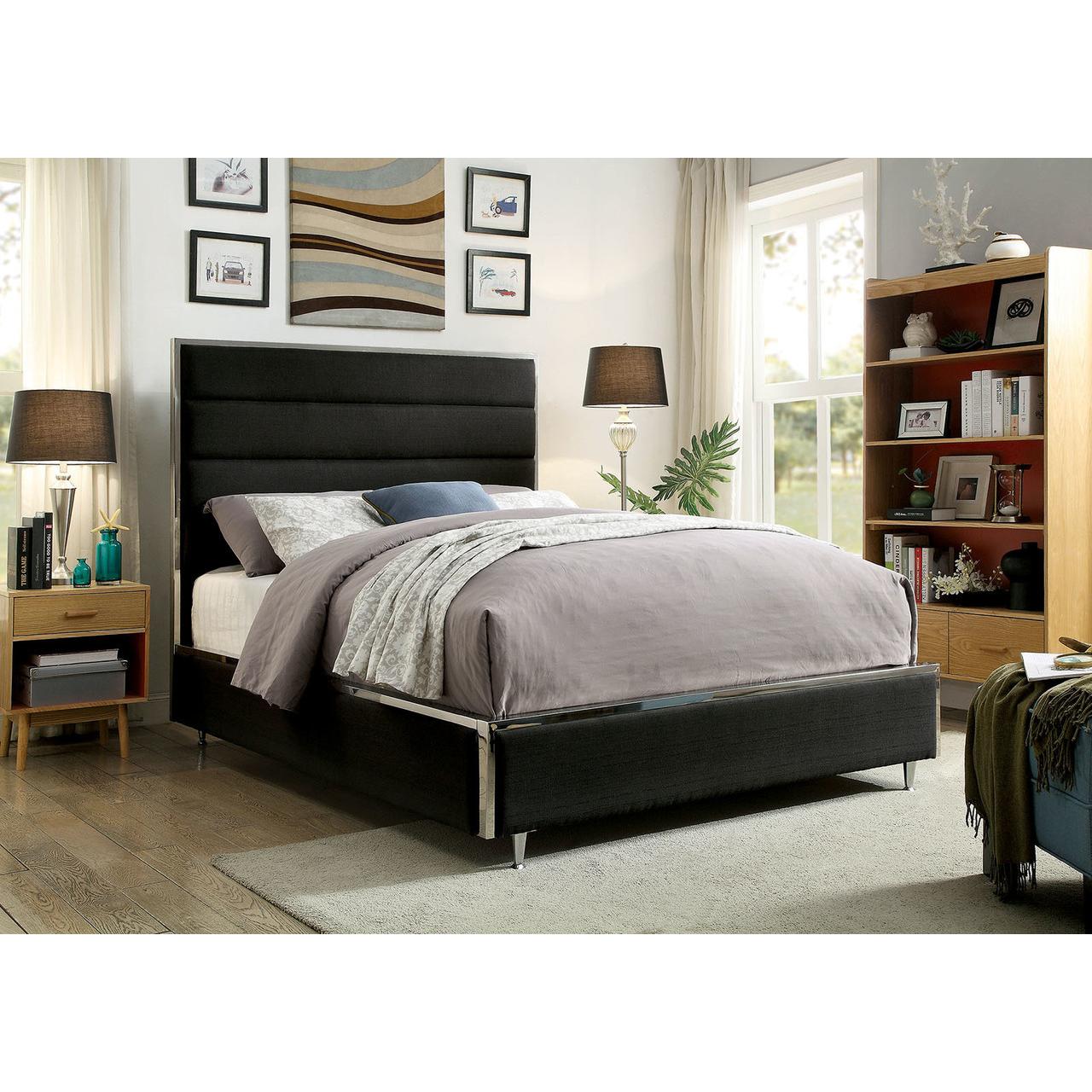 Furniture of America Gillian Queen Upholstered Panel Bed CM7262BK-Q-BED IMAGE 4
