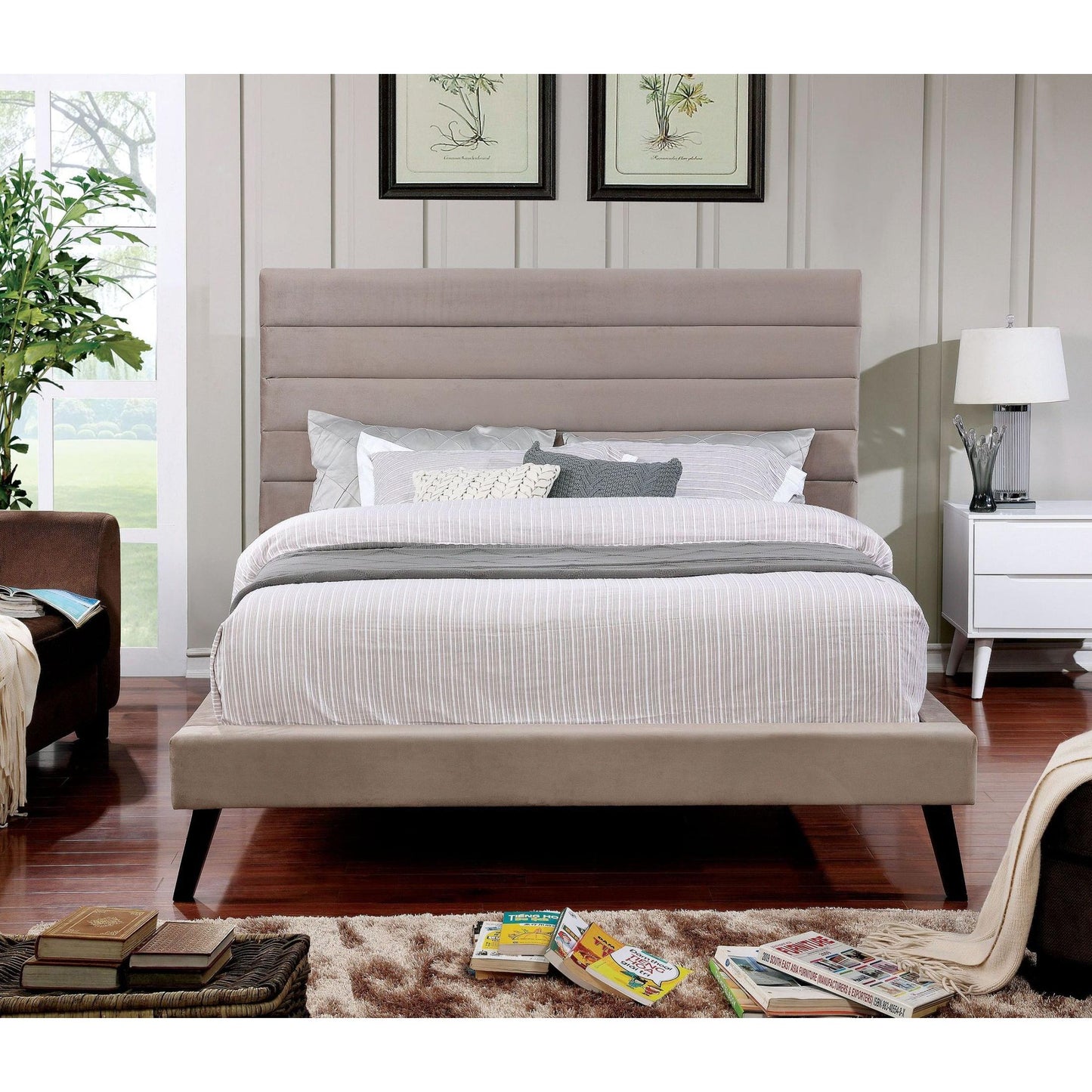 Furniture of America Janis Full Upholstered Panel Bed CM7676F-BED IMAGE 3