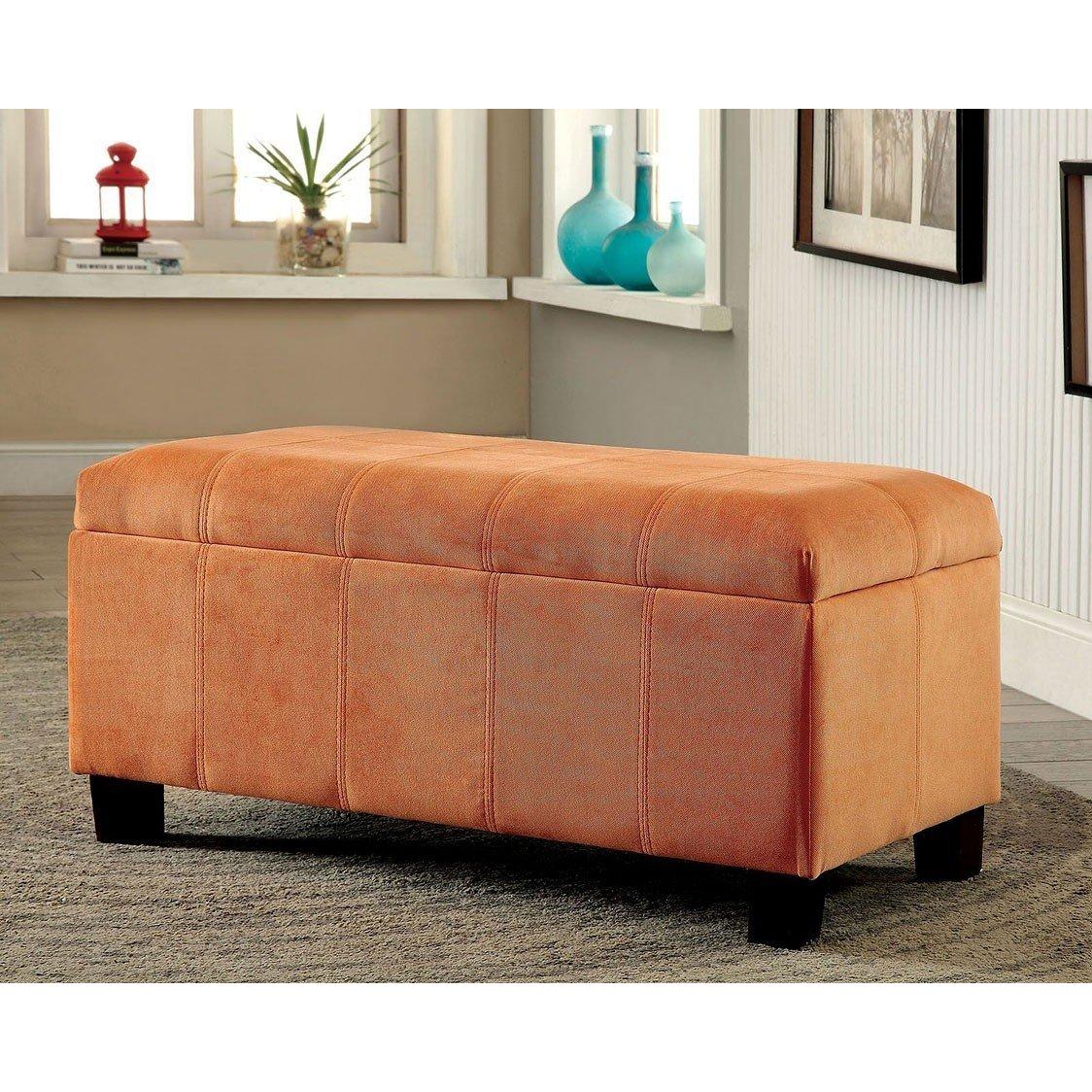 Furniture of America Remi Fabric Storage Ottoman CM-BN6036OR IMAGE 4