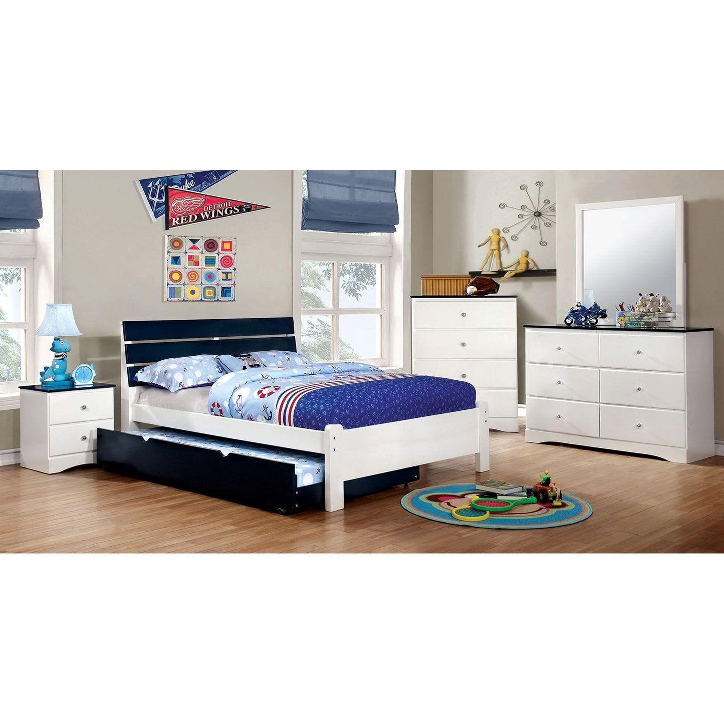 Furniture of America Kimmel 2-Drawer Kids Nightstand CM7626BL-N IMAGE 4