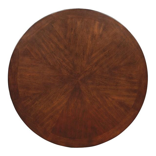 Furniture of America Round Carlisle Dining Table with Pedestal Base CM3778RT-TABLE IMAGE 3