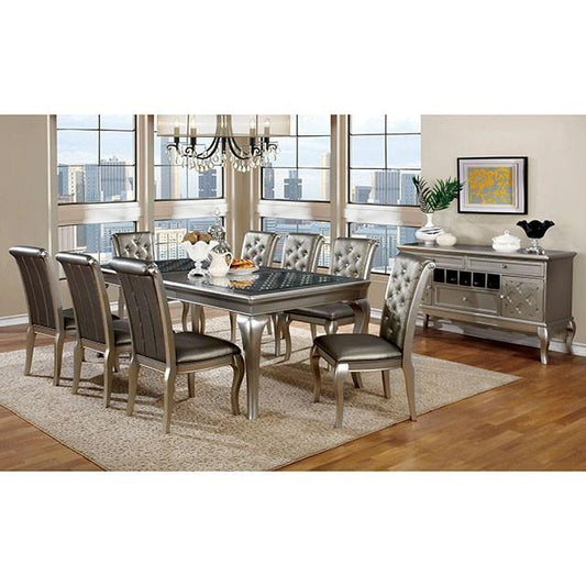 Furniture of America Amina Dining Table with Glass Top CM3219T IMAGE 1