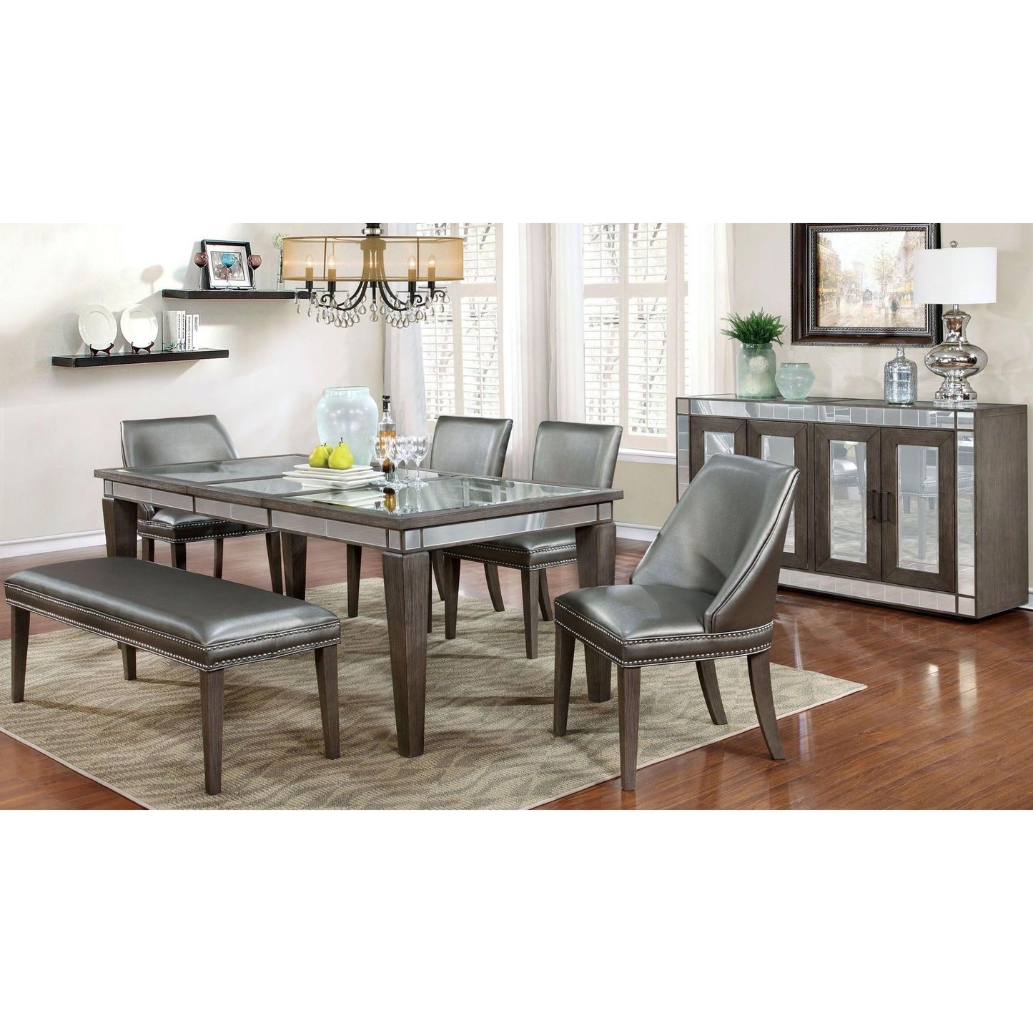 Furniture of America Sturgis Dining Table with Glass Top CM3352T IMAGE 6
