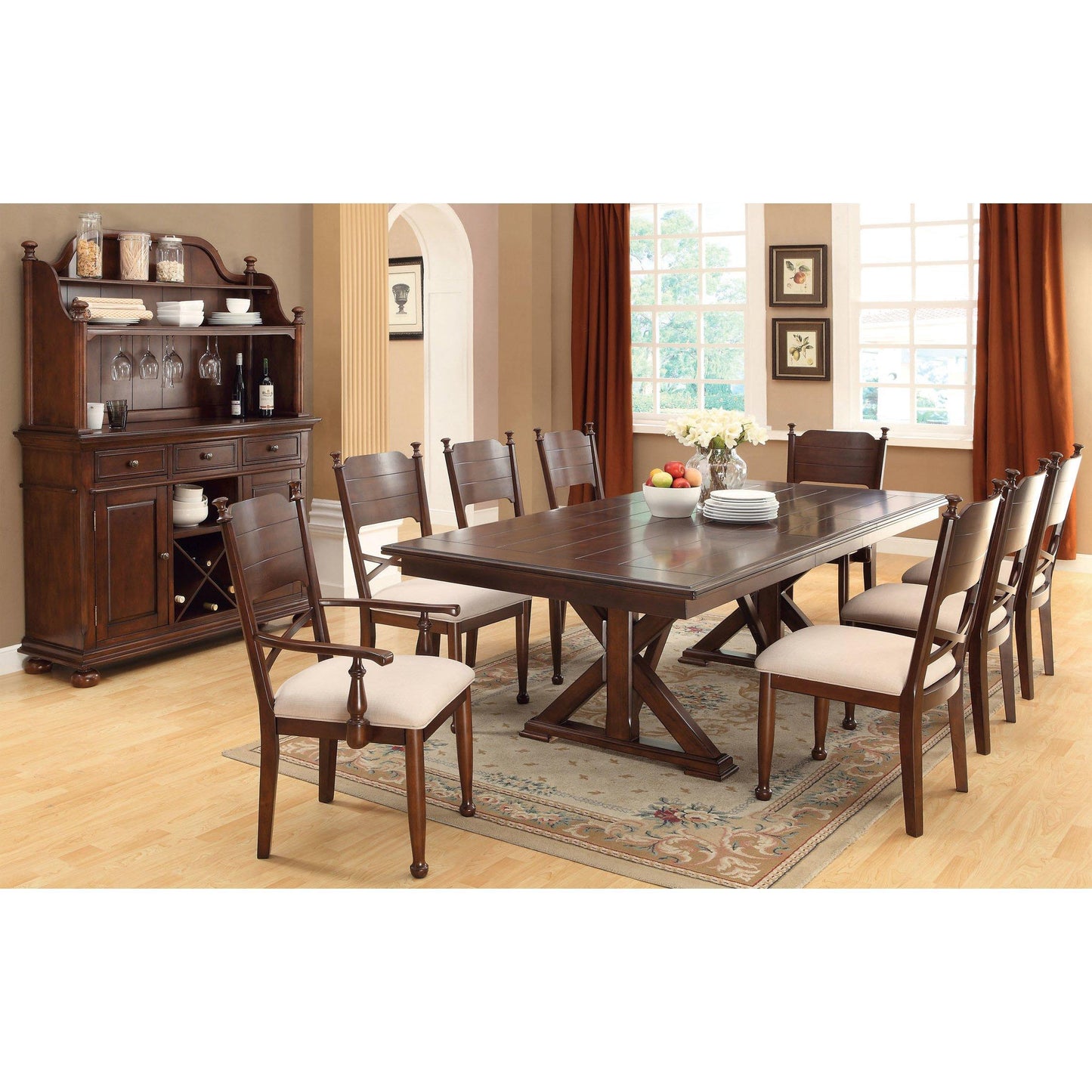 Furniture of America Descanso Dining Table with Pedestal Base CM3558T-TABLE IMAGE 4