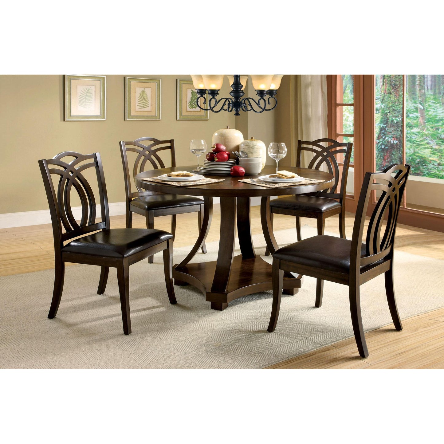 Furniture of America Round Keukenhof Dining Table with Pedestal Base CM3160RT IMAGE 3