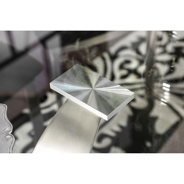 Furniture of America Orla Dining Table with Glass Top and Pedestal Base CM3726T-TABLE IMAGE 5