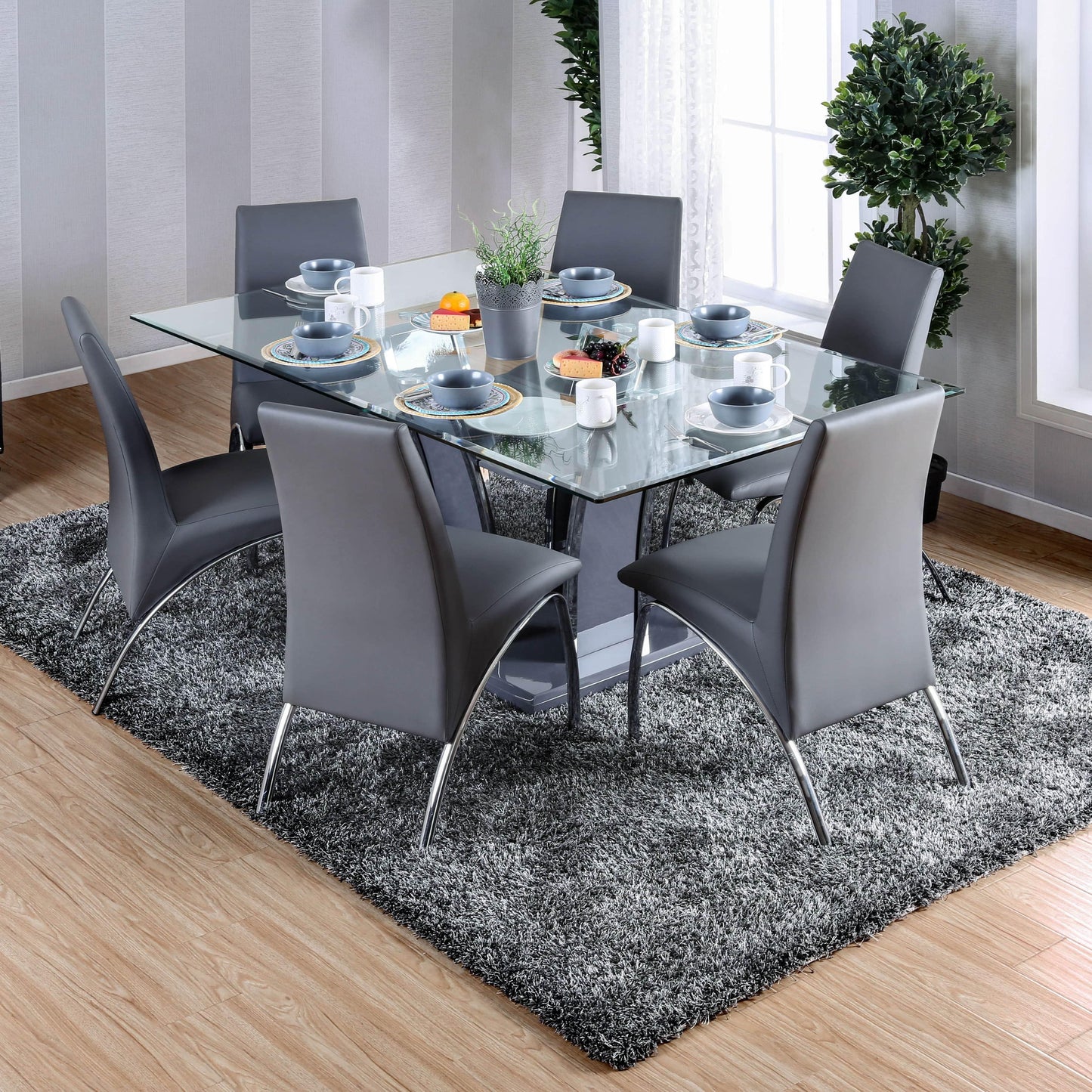 Furniture of America Glenview CM8372GY-T Dining Table, Gray IMAGE 5