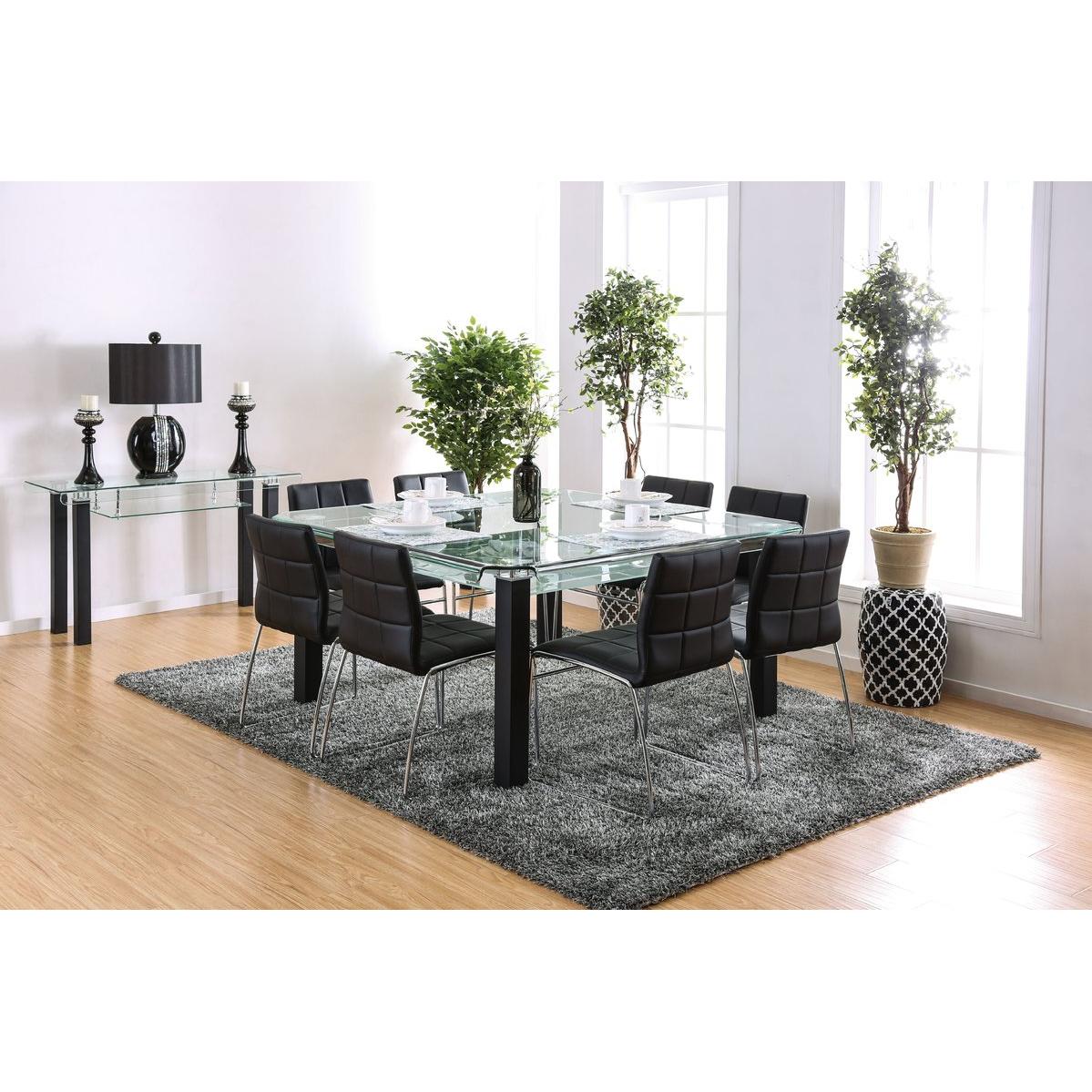 Furniture of America Square Batesland I Dining Table with Glass Top CM3363T-TABLE IMAGE 7