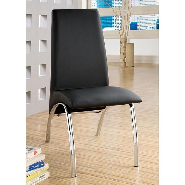 Furniture of America Wailoa Dining Table with Glass Top and Pedestal Base CM8370BK-T-TABLE IMAGE 5