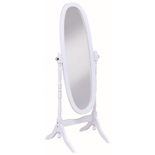 Coaster Furniture Foyet 950802 Wood Adjustable Full Length Cheval Mirror - White IMAGE 1