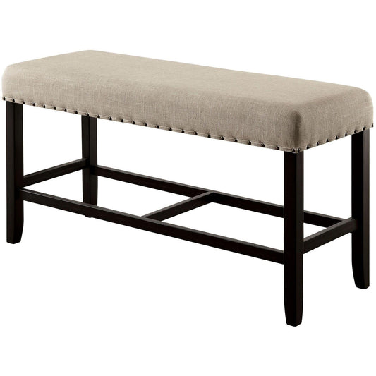 Furniture of America Sania CM3324BK-PBN Counter Height Bench IMAGE 1