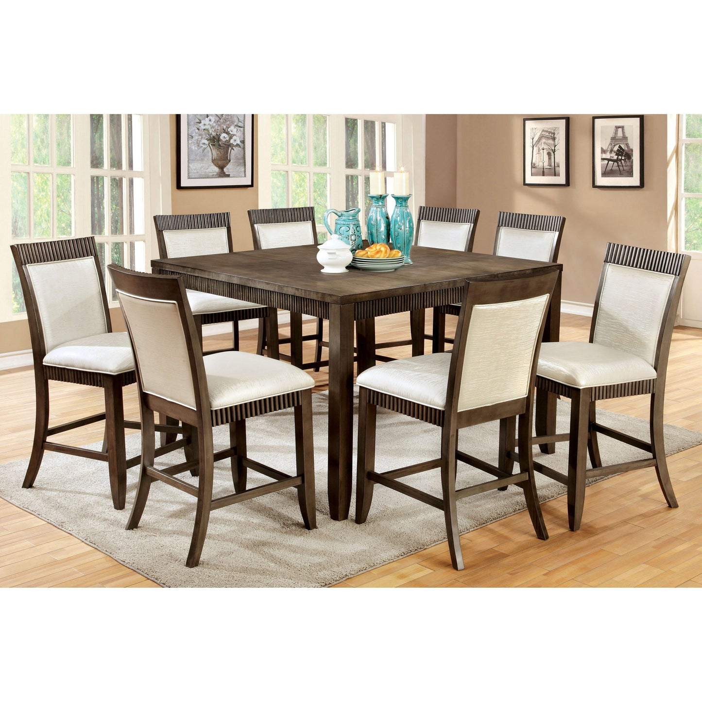 Furniture of America Square Forbes Counter Height Dining Table CM3435PT IMAGE 3