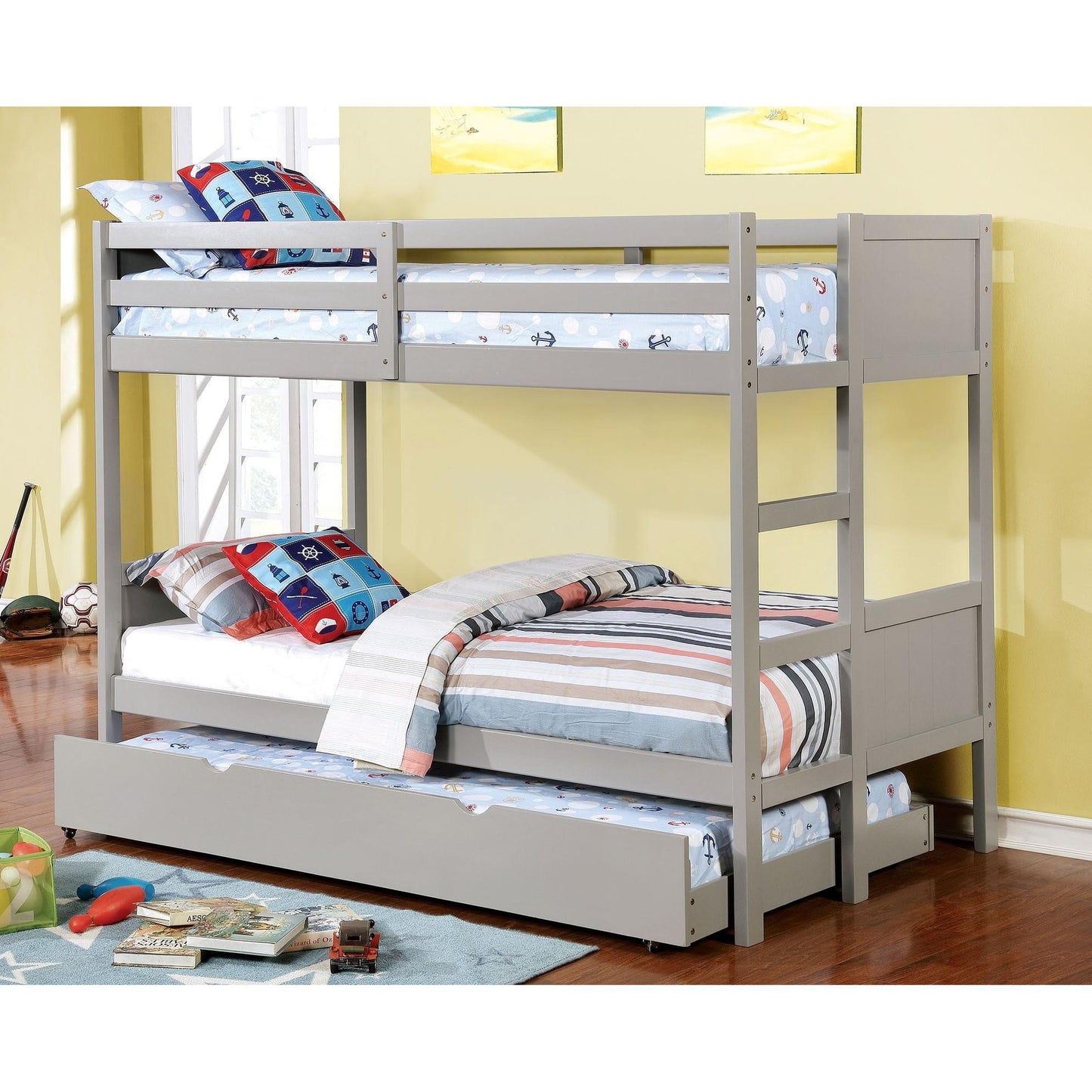 Furniture of America Kids Beds Bunk Bed CM-BK619T-GY-BED IMAGE 1