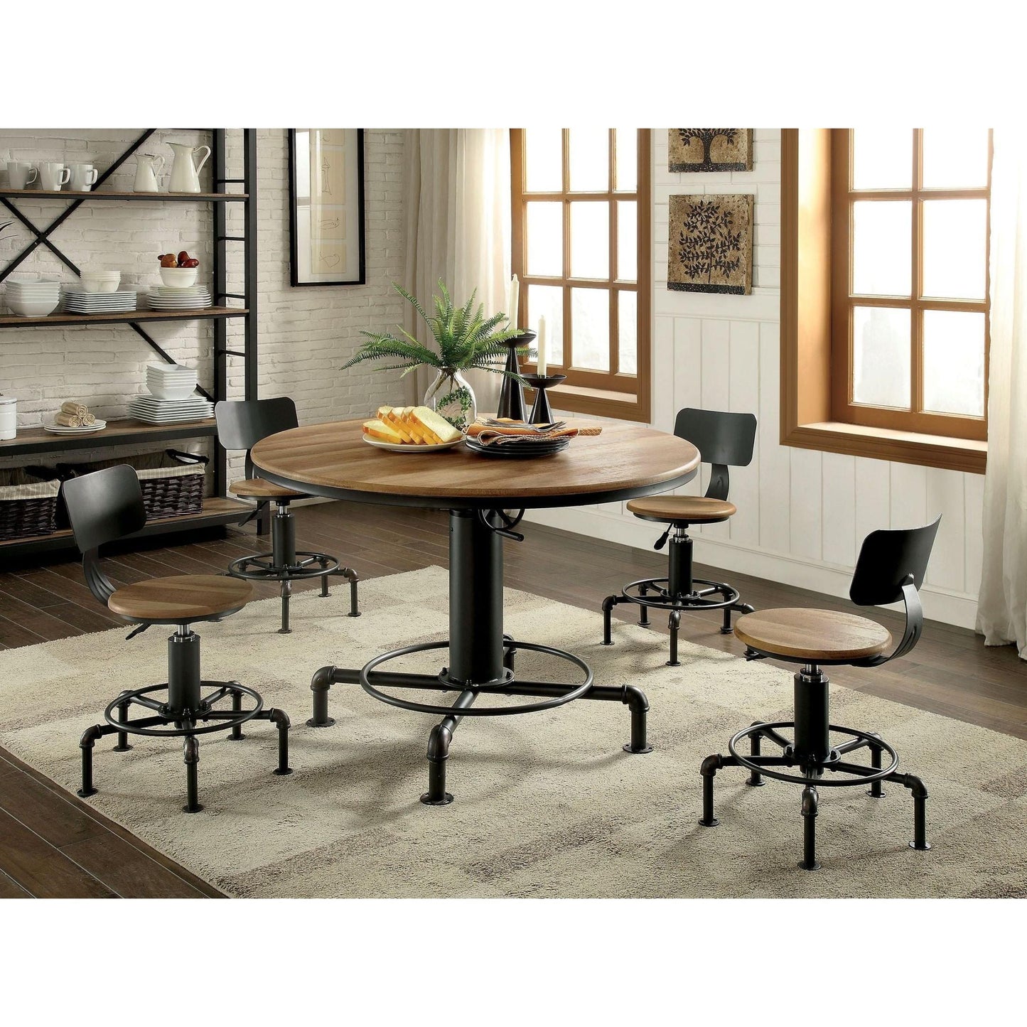 Furniture of America Round Fran Dining Table with Pedestal Base CM3373RT-TABLE IMAGE 9