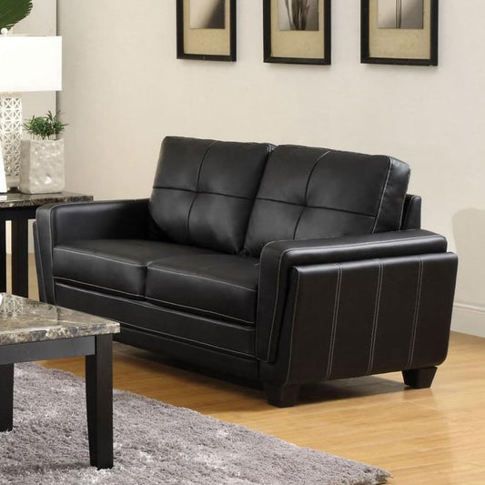 Furniture of America Blacksburg Stationary Leatherette Loveseat CM6485L IMAGE 1