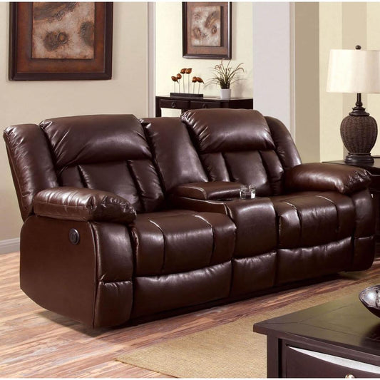 Furniture of America Wimbledon Reclining Bonded Leather Match Loveseat CM6314-LV IMAGE 1