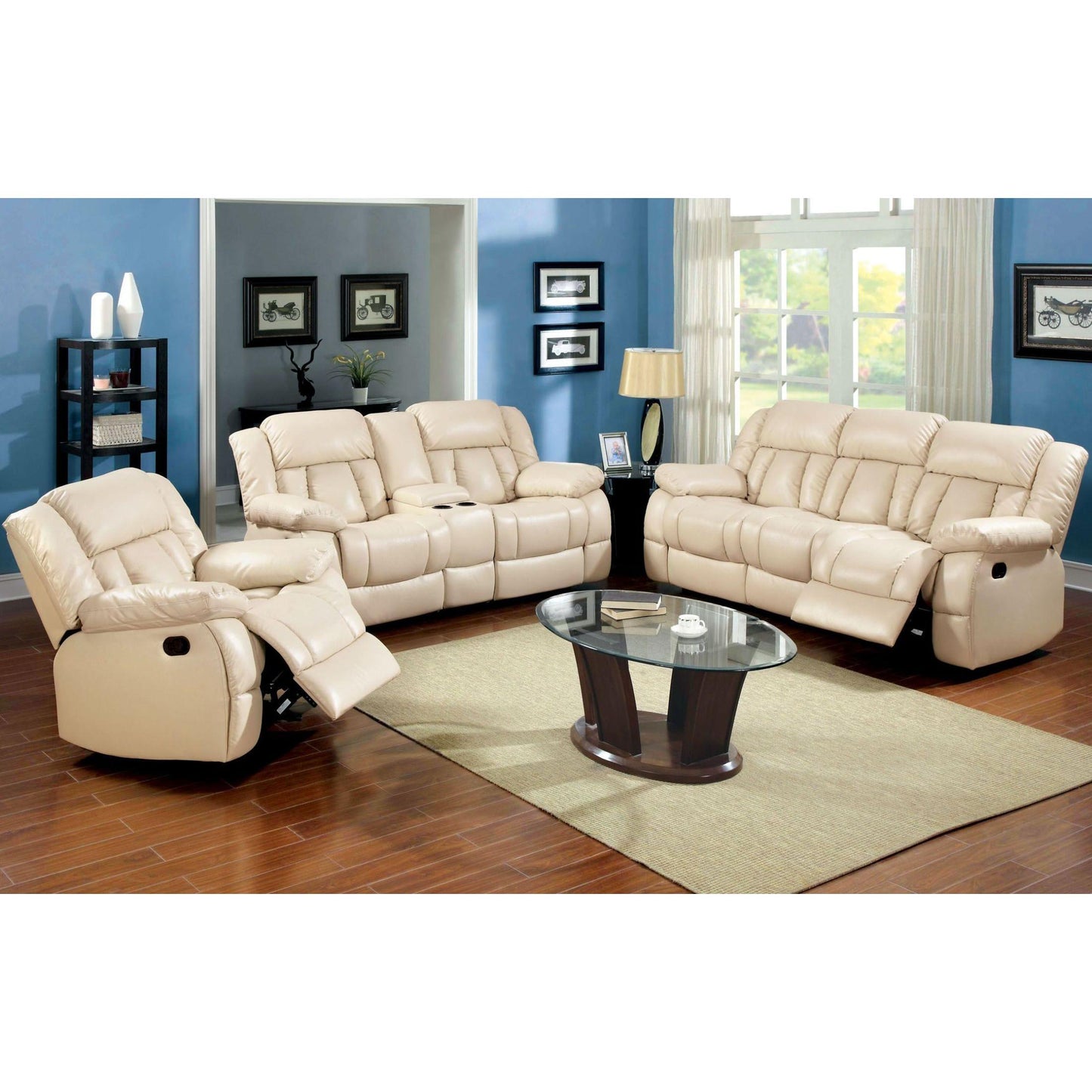 Furniture of America Barbado Glider Leather Look Recliner CM6827CH IMAGE 6