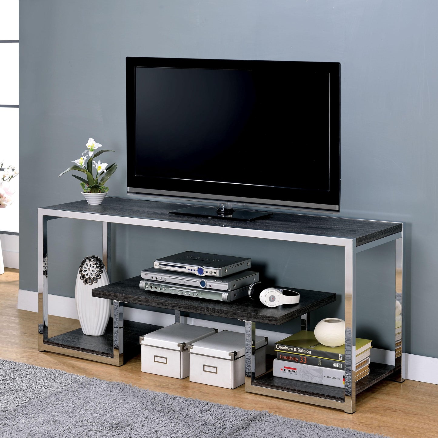 Furniture of America Lier Flat Panel TV Stand CM5006-TV-72 IMAGE 1