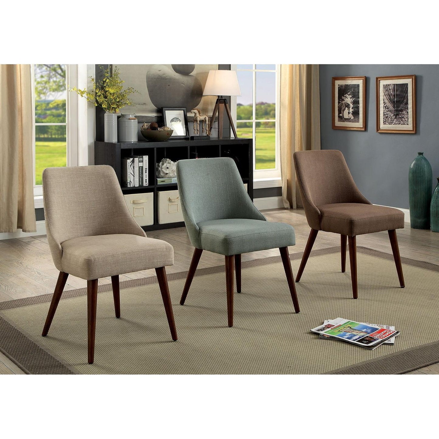 Furniture of America Pollard Stationary Fabric Accent Chair CM-AC6330BG-2PK IMAGE 3