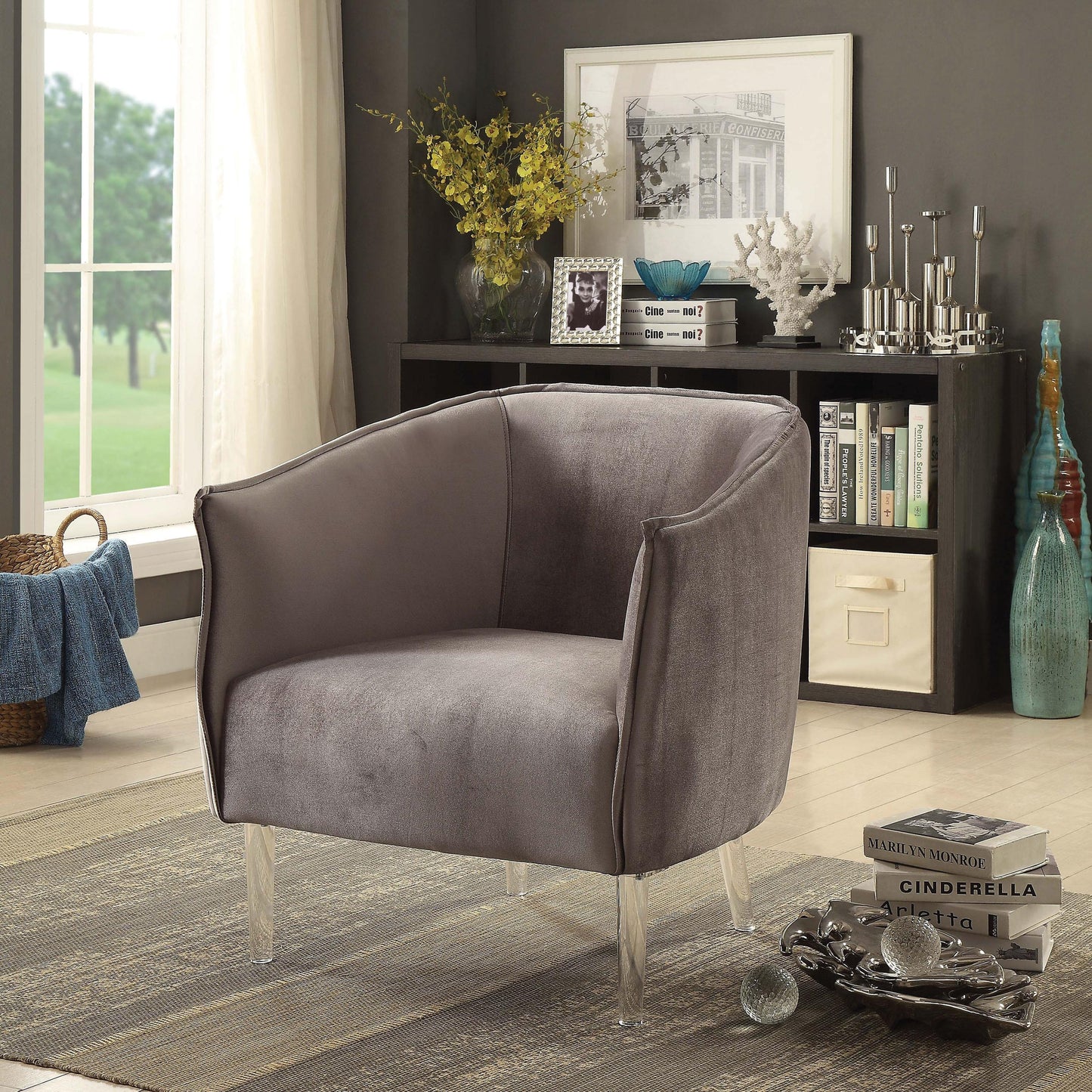 Furniture of America Donostia Stationary Fabric Accent Chair CM-AC6348GY IMAGE 4
