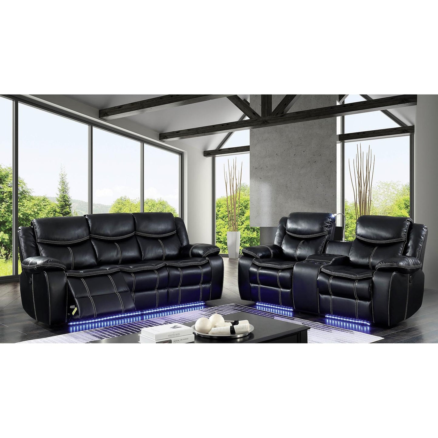 Furniture of America Sirius Power Leatherette Recliner CM6567-CH IMAGE 5