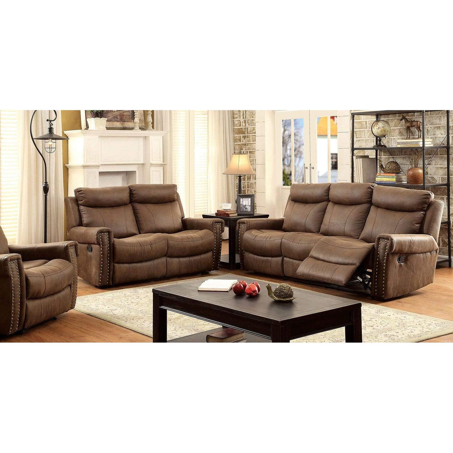 Furniture of America Geddes Fabric Recliner CM6264CH IMAGE 4