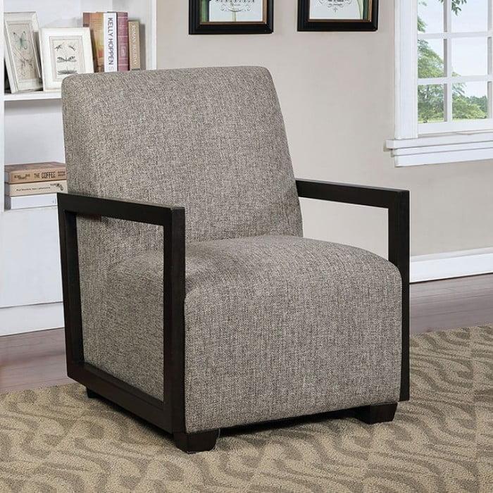 Furniture of America Fermoy Stationary Fabric Accent Chair CM-AC6383GY IMAGE 2