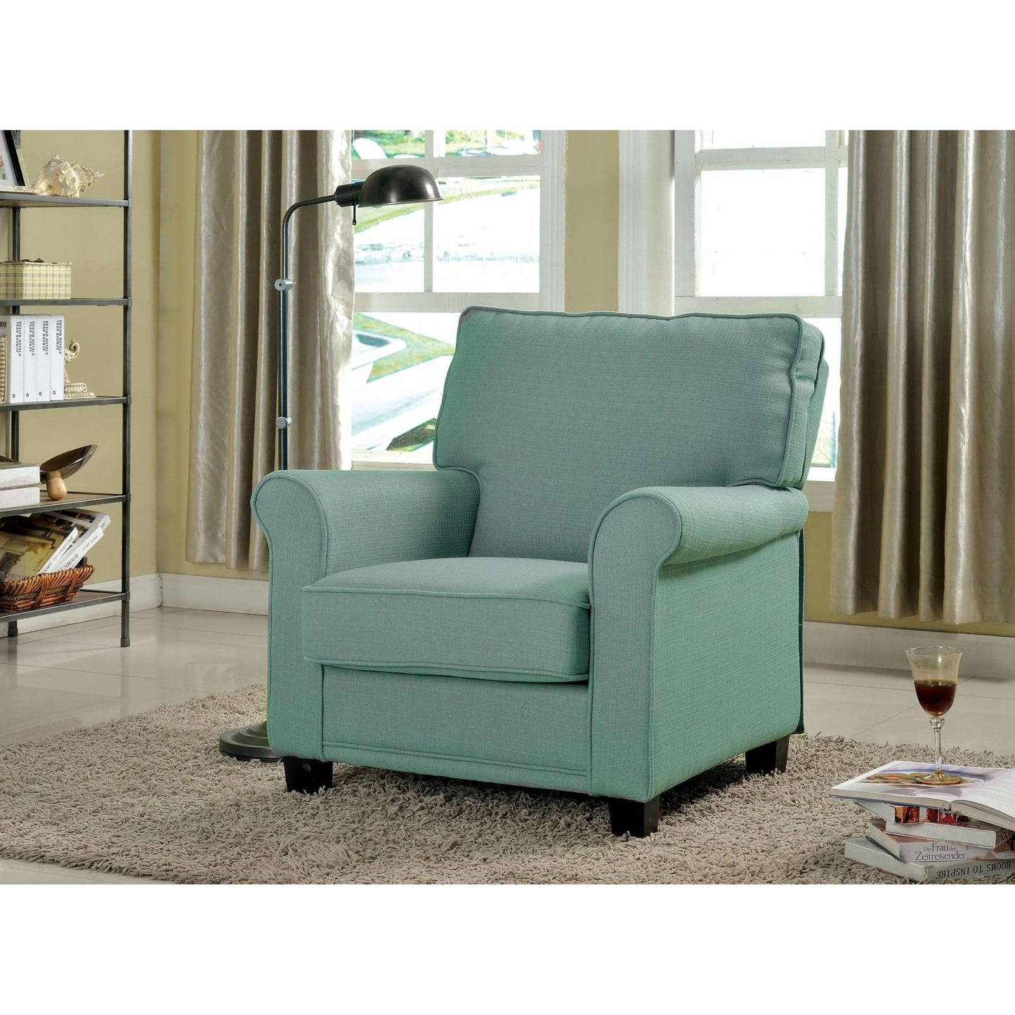 Furniture of America Belem Stationary Fabric Accent Chair CM-AC6056BL IMAGE 2