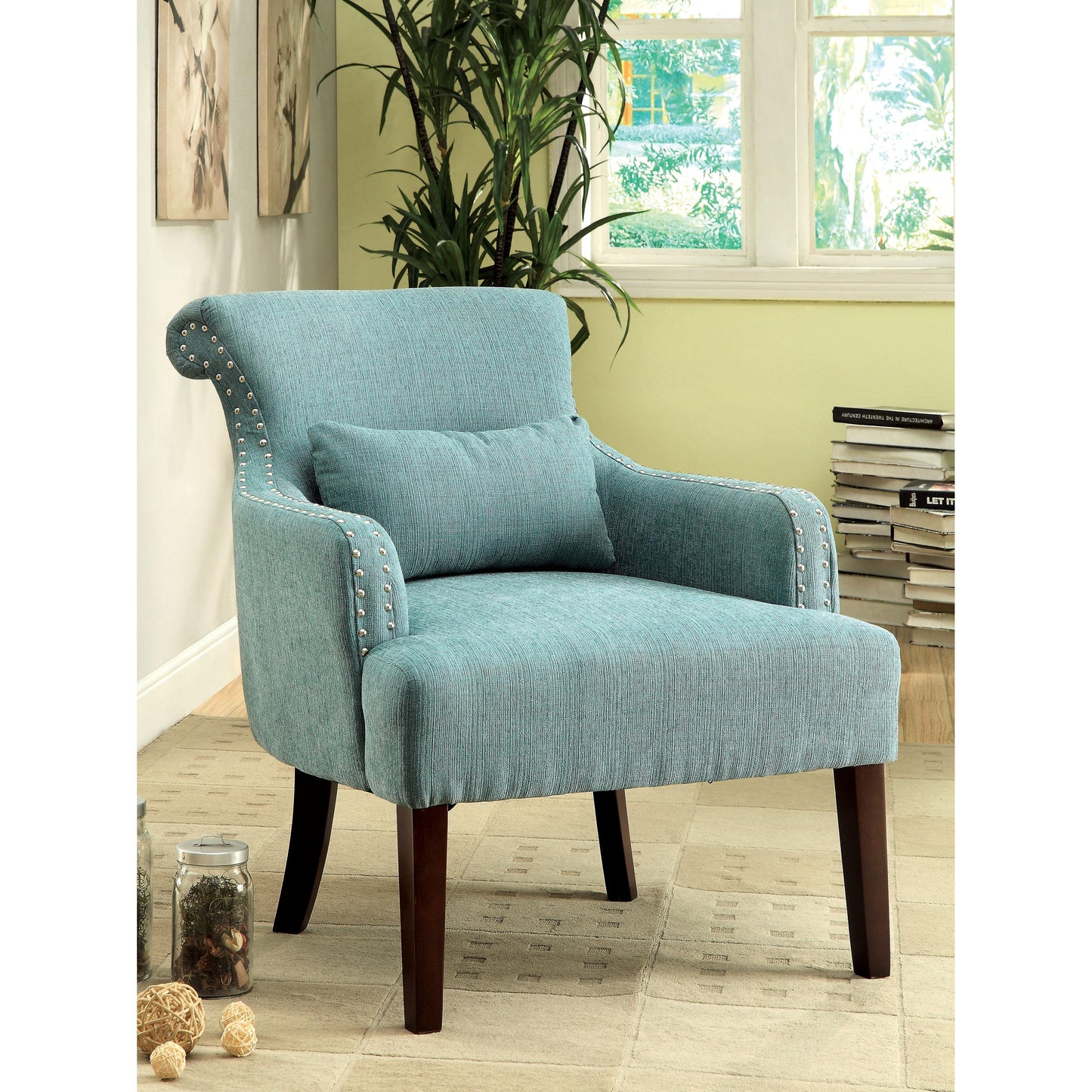 Furniture of America Agalva Stationary Fabric Accent Chair CM-AC6113BL IMAGE 5