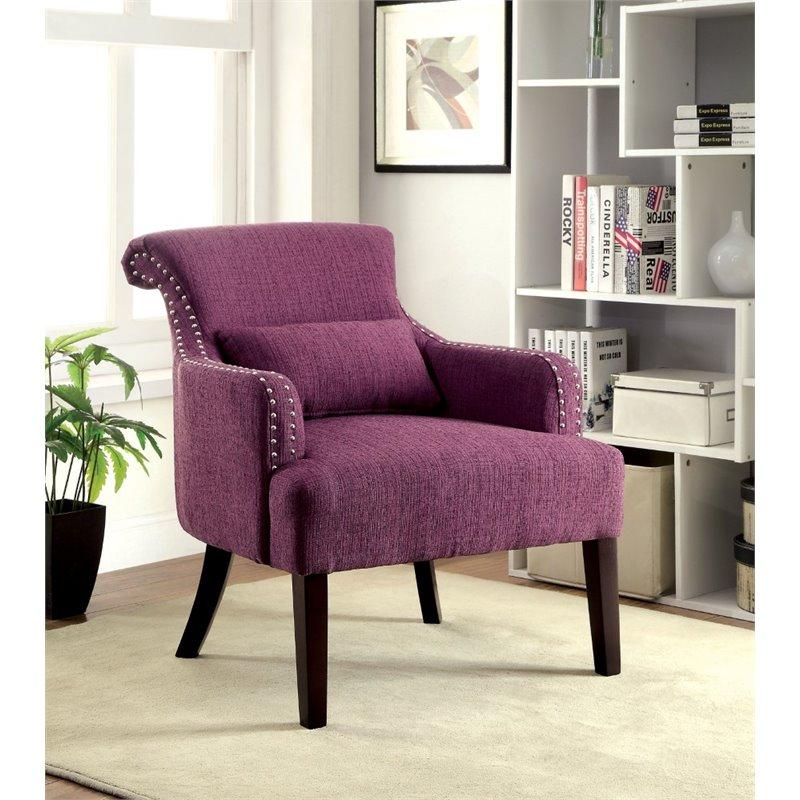 Furniture of America Agalva Stationary Fabric Accent Chair CM-AC6113PR IMAGE 4