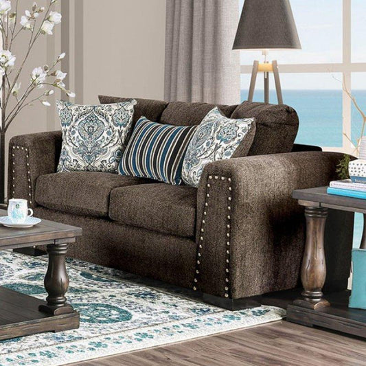 Furniture of America Pauline Stationary Fabric Loveseat SM3076-LV IMAGE 1