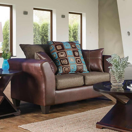 Furniture of America Kaelyn Stationary Leatherette Loveseat SM4080-LV IMAGE 1
