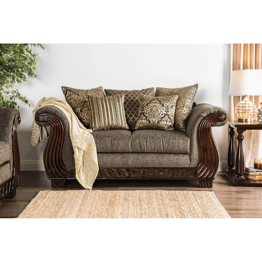 Furniture of America Mikayla Stationary Fabric Loveseat SM6211-LV IMAGE 1
