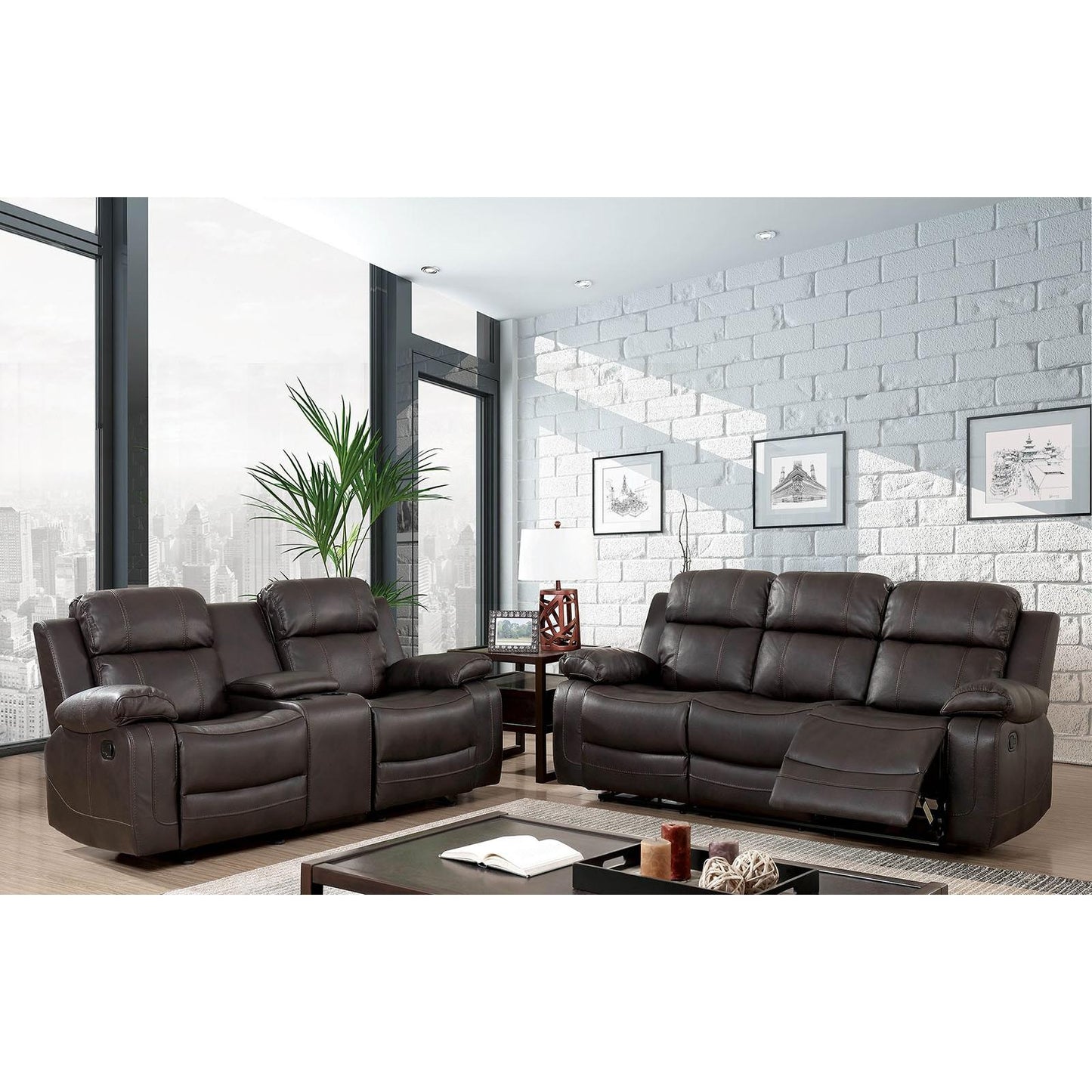 Furniture of America Pondera Reclining Leather Look Sofa CM6568-SF IMAGE 7