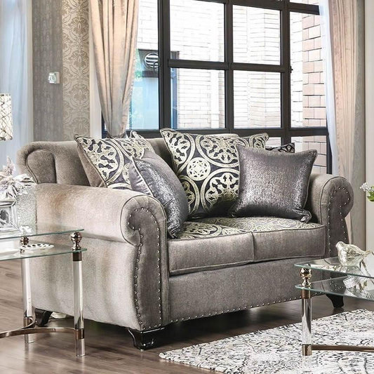 Furniture of America Sinatra Stationary Fabric Loveseat SM6153-LV IMAGE 1