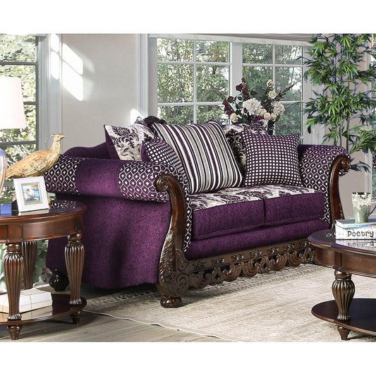 Furniture of America Emilia Stationary Fabric Loveseat SM6419-LV IMAGE 1