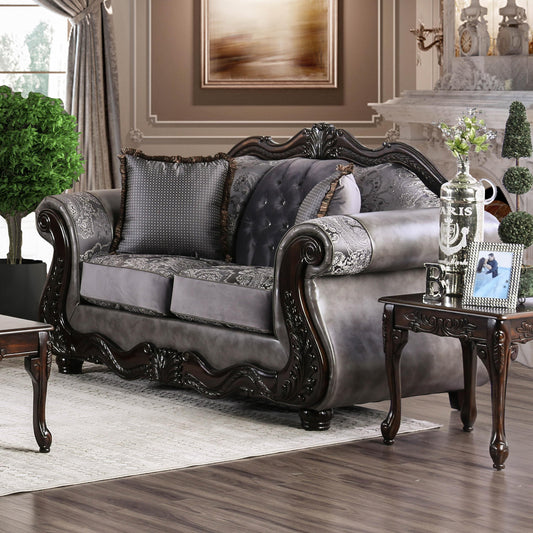 Furniture of America Tabatha Stationary Leatherette Loveseat SM6312-LV IMAGE 1