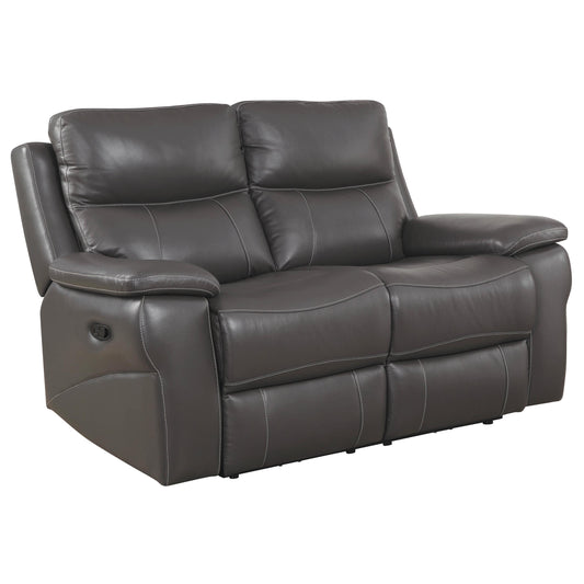 Furniture of America Lila Reclining Leather Look Loveseat CM6540-LV IMAGE 1