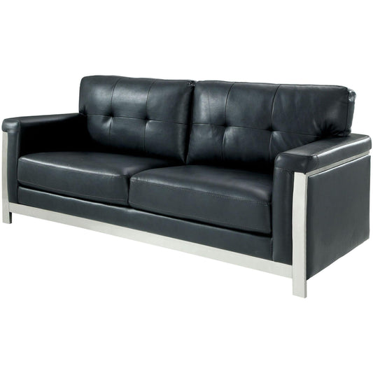 Furniture of America Nanette Stationary Leather Look Sofa CM6425GY-SF IMAGE 1