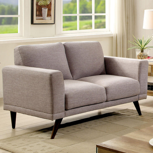 Furniture of America Janie Stationary Fabric Loveseat CM6977GY-LV IMAGE 1