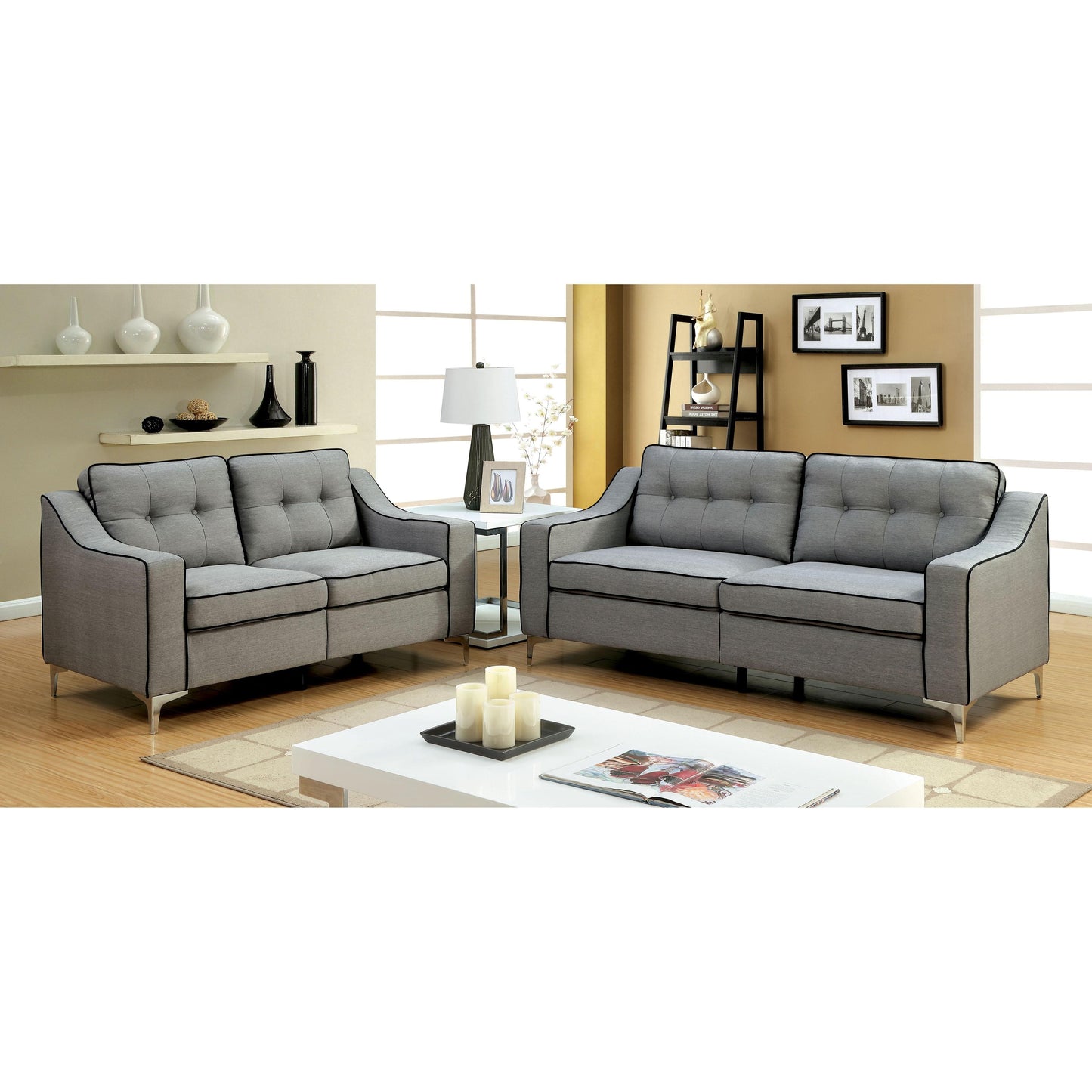 Furniture of America Glenda Stationary Fabric Sofa CM6850GY-SF IMAGE 9