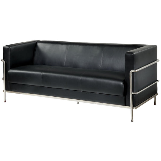 Furniture of America Leifur Stationary Leatherette Sofa CM6791BK-SF IMAGE 1