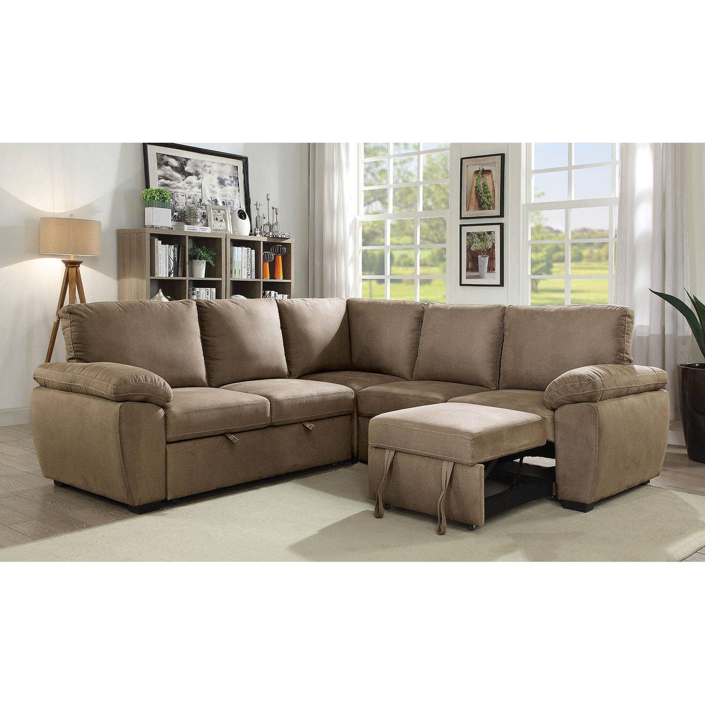 Furniture of America Alka Fabric Sleeper Sectional CM6576-SECT IMAGE 3