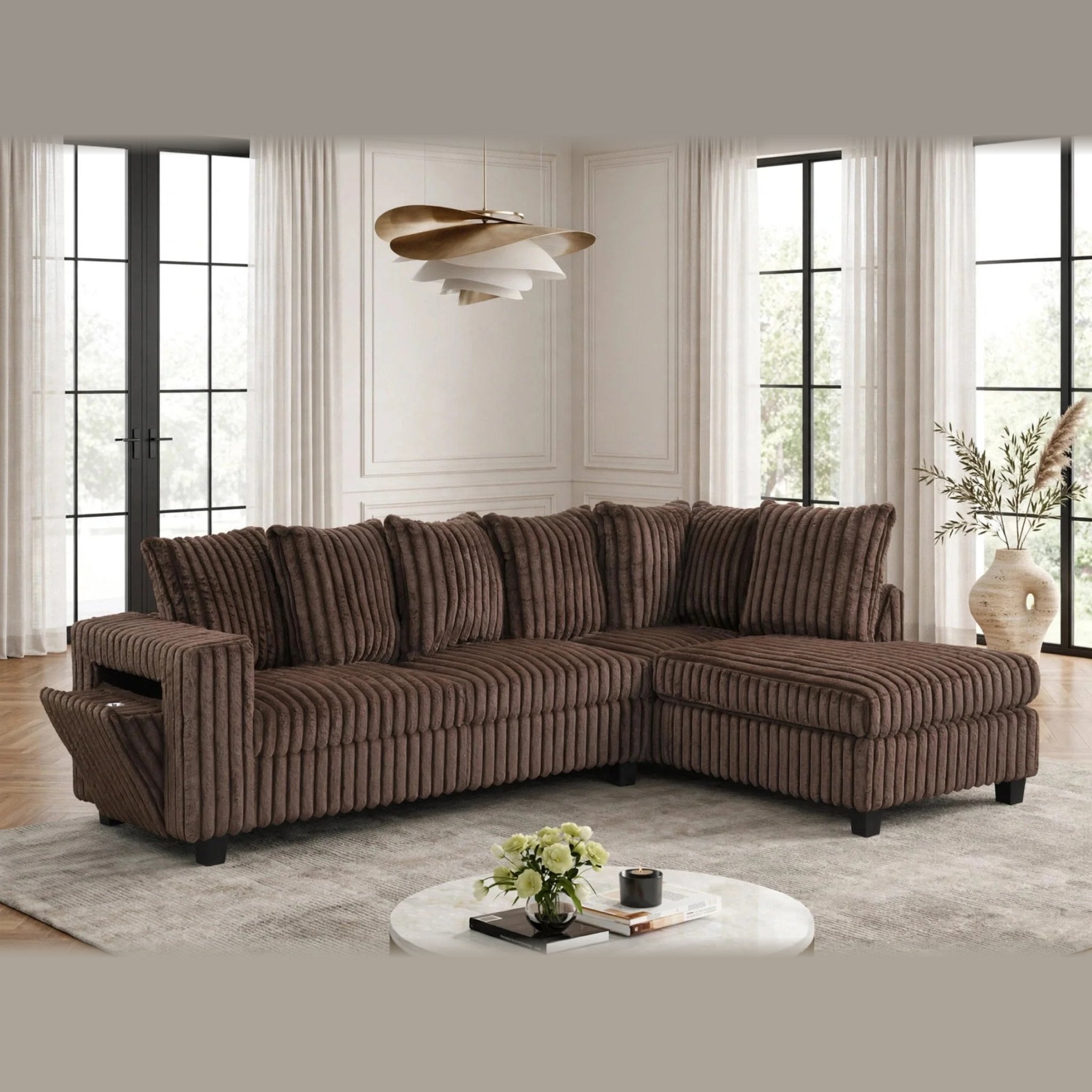 515 sectional - chocolate