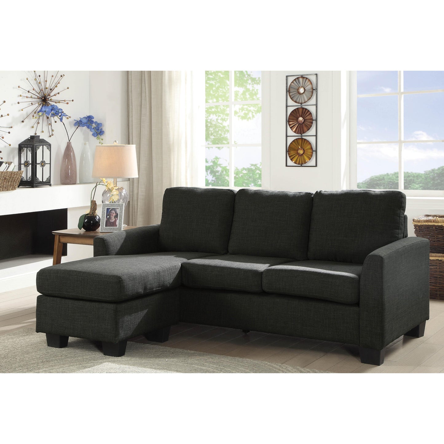 Furniture of America Erin Fabric 2 pc Sectional CM6593GY IMAGE 2