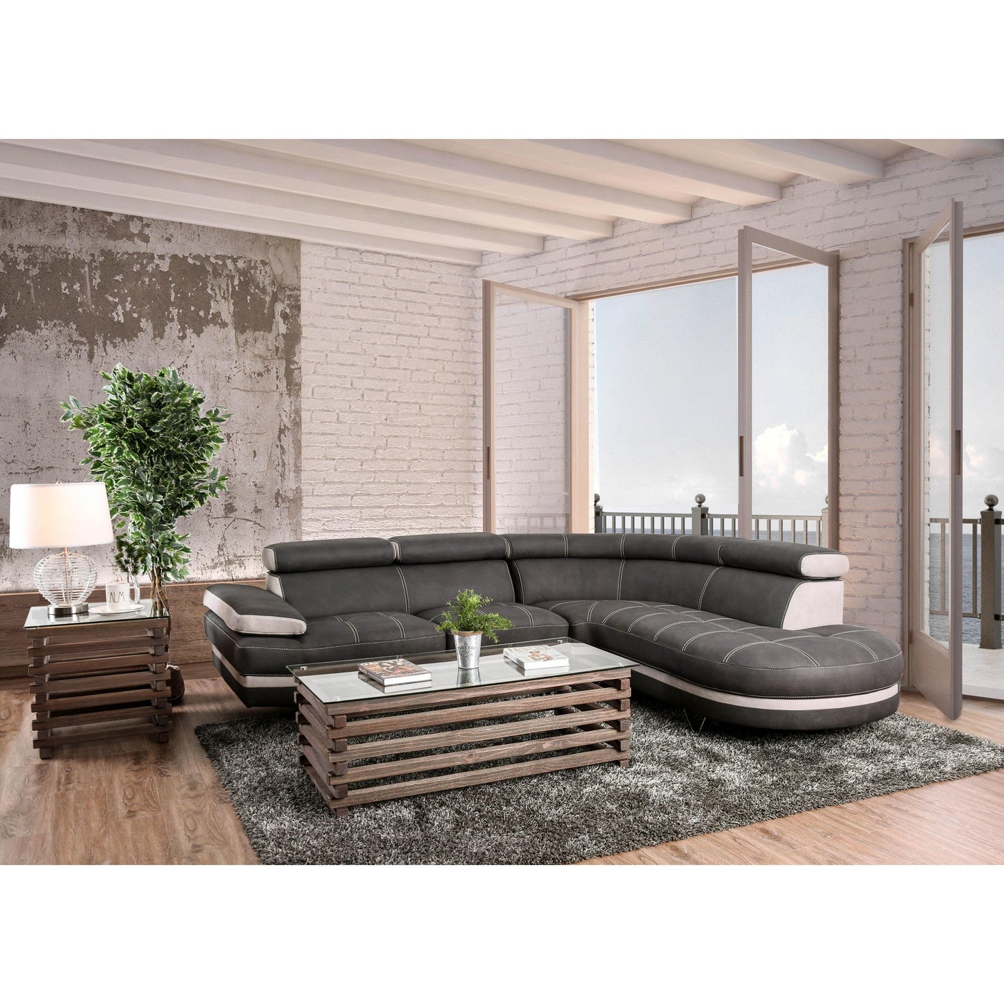 Furniture of America Picard Fabric 2 pc Sectional CM6373-SECT IMAGE 4