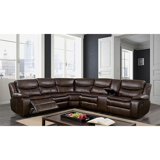 Furniture of America Pollux CM6982BR Sectional IMAGE 1